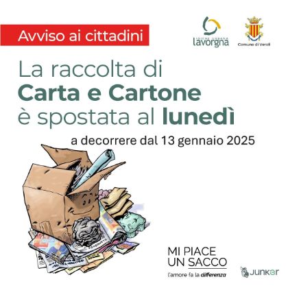 Variazione giorno di raccolta carta e cartone