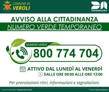 Attivazione numero verde temporaneo