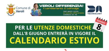 Calendario estivo raccolta differenziata