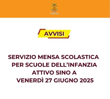 Servizio di mensa scolastica per scuole dell'infanzia Servizio di mensa scolastica per scuole dell'infanzia