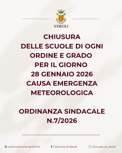 Ordinanza chiusura 7-2026