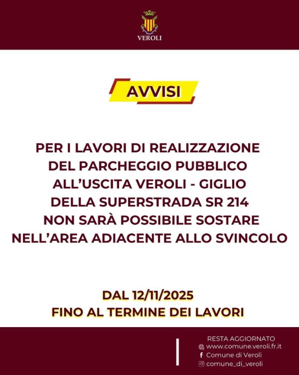 Avviso parcheggio