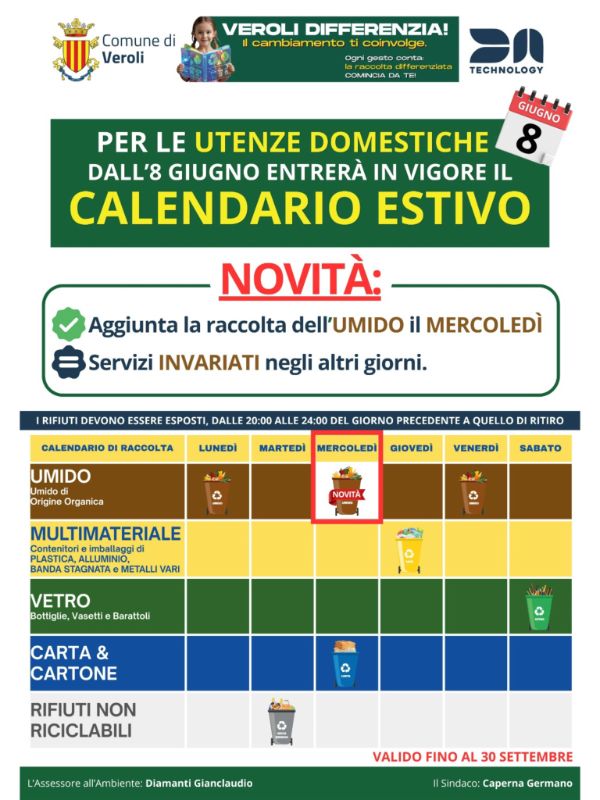 calendario estivo rifiuti